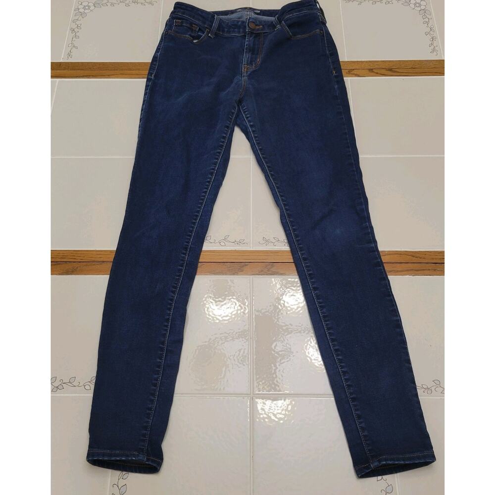 Old Navy Womens Blue Denim Jeans Rock Star Super Skinny Size 4 Long